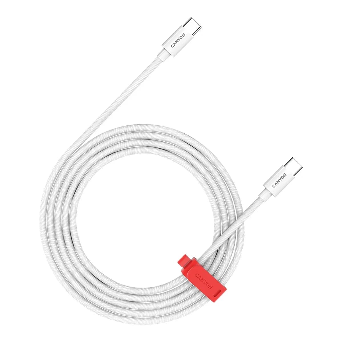 CANYON USB-C na USB-C Kabl 2m CC60AB, 60W Braided, Bijeli