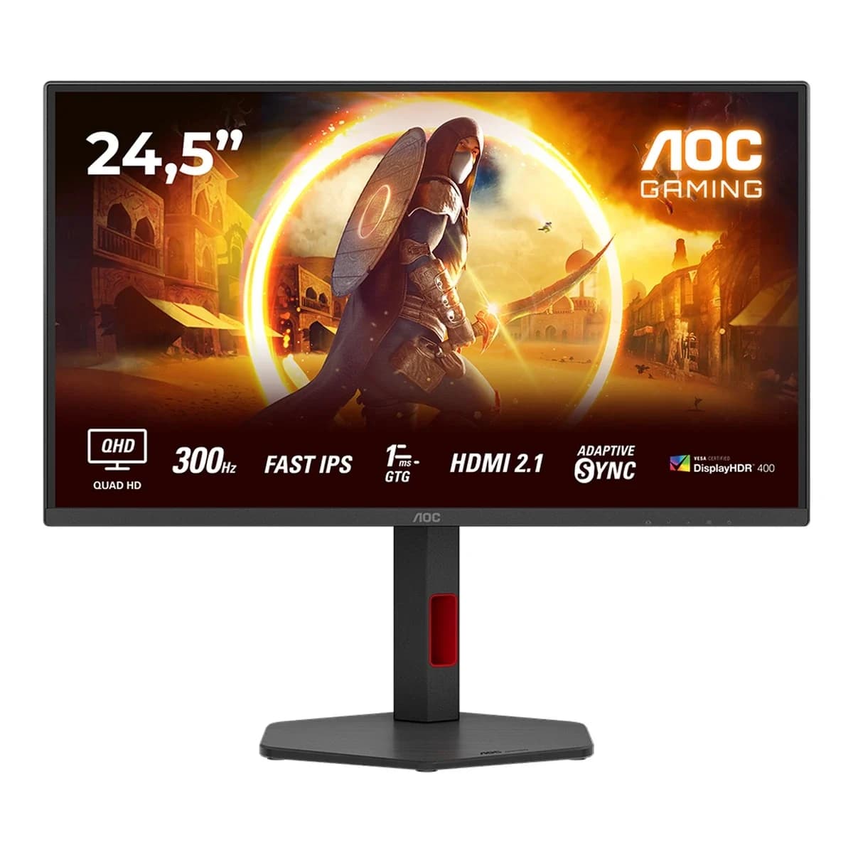 AOC Monitor Gaming Q25G4SR 25" QHD, Fast IPS, 300Hz, 0.3ms, HDMI, DP, Ergonomski Podesiv