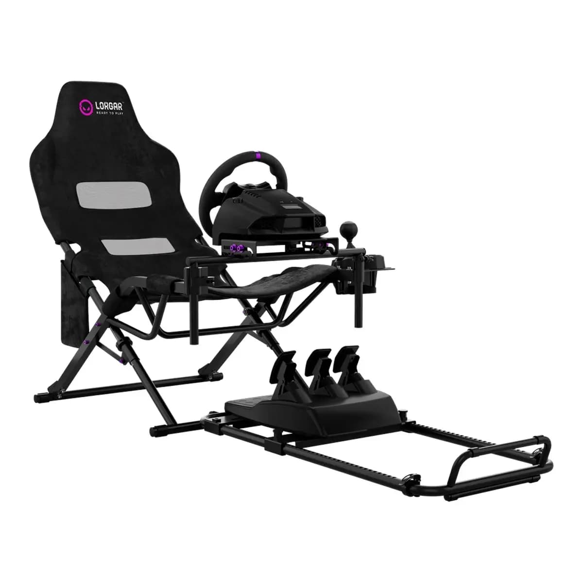 LORGAR Sim Racing Cockpit FLEX RAF1, Sklopivi, 150x72x113 cm, Crni