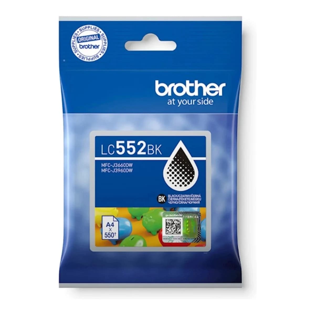 BROTHER Tinta LC552BK, Crna, Originalna, Visoki kapacitet ispisa