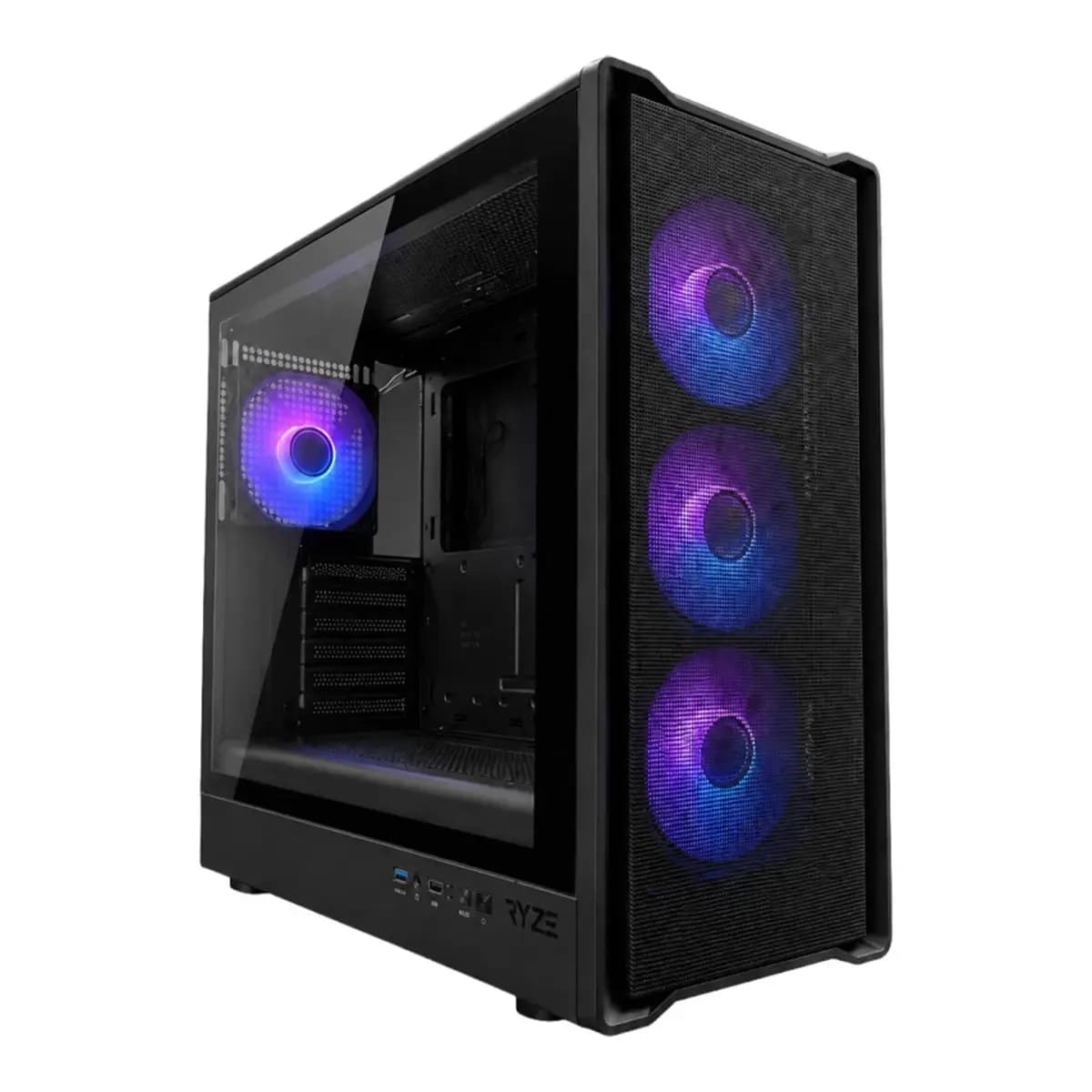 INTER-TECH Kuciste RYZE CHALLENGER CH500, ATX, Crno, Mesh, 4x ARGB Fan