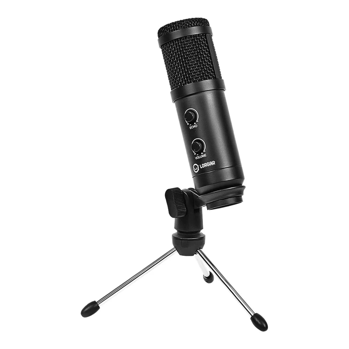 LORGAR Mikrofon Soner 313, USB Condenser, Volume & Echo Knob, Tripod, Crni