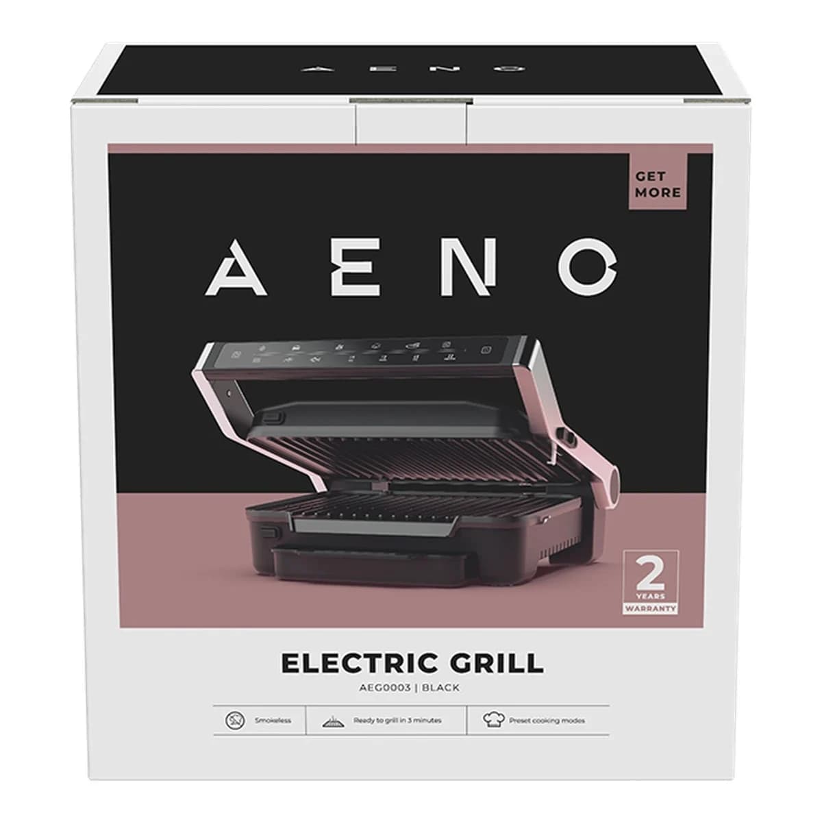 AENO Electric Grill EG3: 2000W 7 automatic programs +Manual mode 4 Degrees of Roast Color