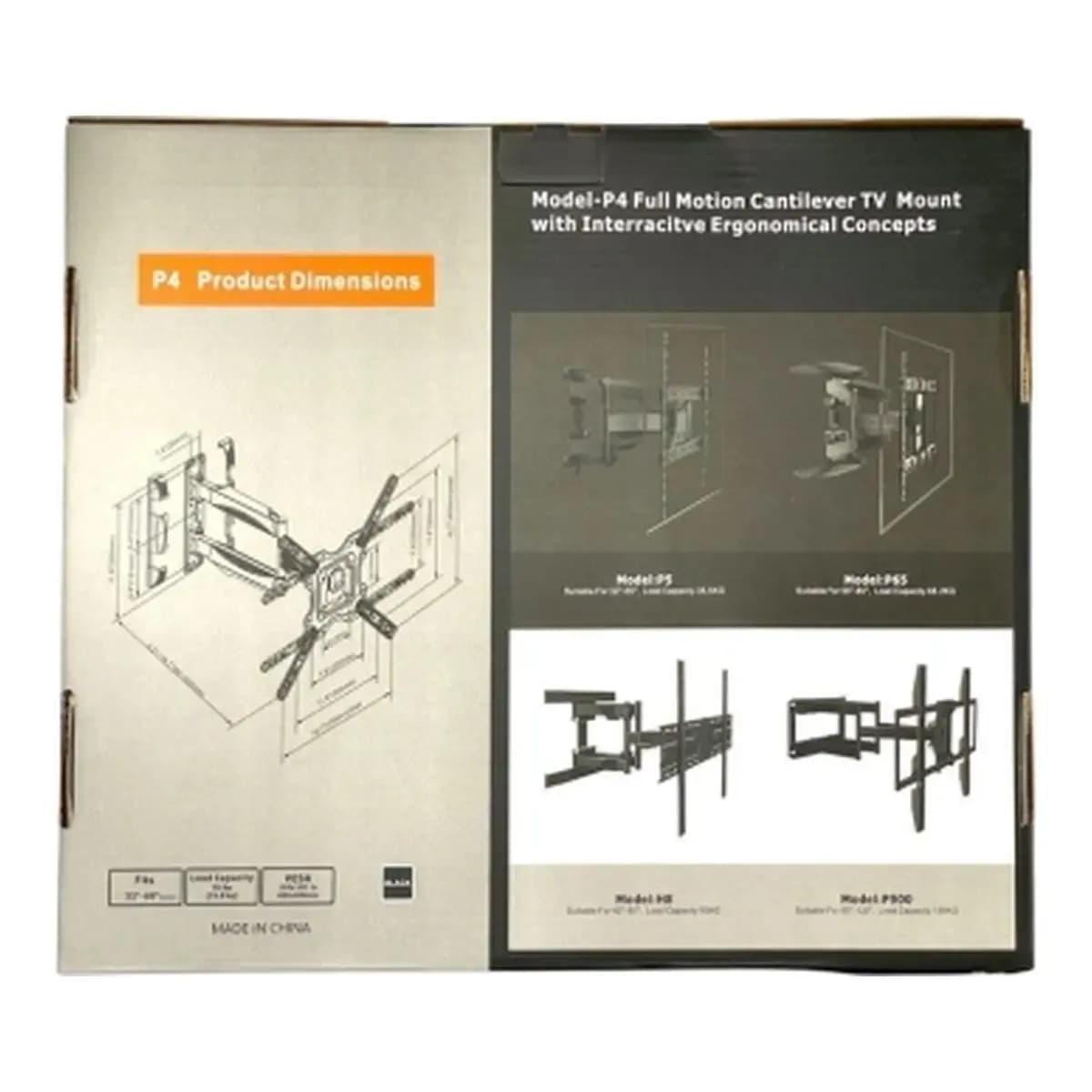 UBIT TV Nosač UB-P4 32-60, Univerzalni zglobni, Nosivost do 31.8kg, Swivel 180°, Tilt +8°/-5°