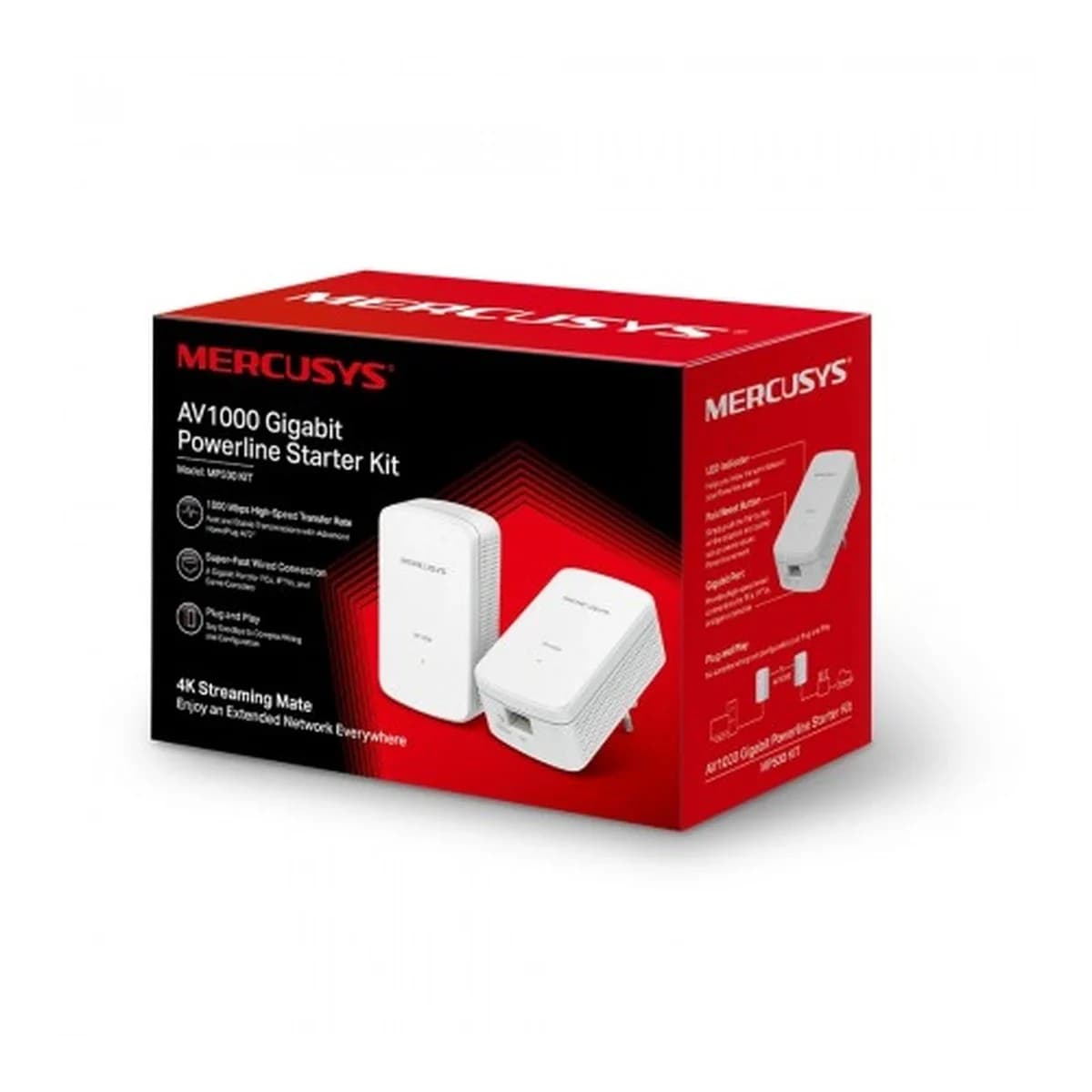 MERCUSYS Powerline Adapter MP500 KIT, AV1000, Gigabit Port, HomePlug AV2, Plug & Play