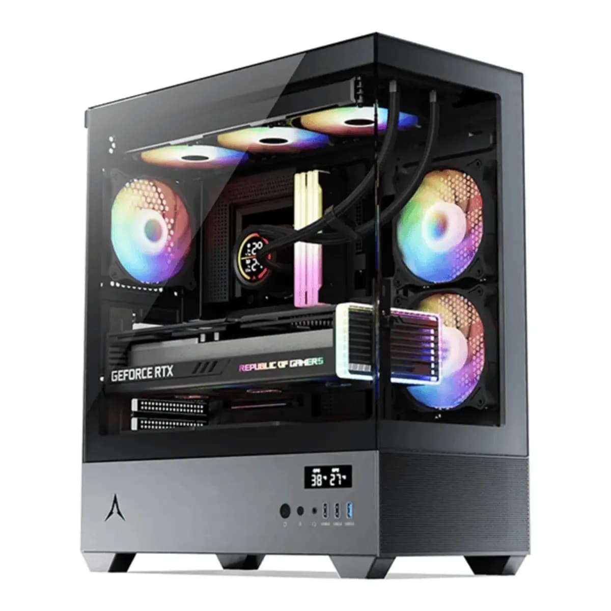 SPIRE Kuciste Cubic U30P, ATX, Crno, 3xRGB, Kaljeno Staklo, Temperature Display