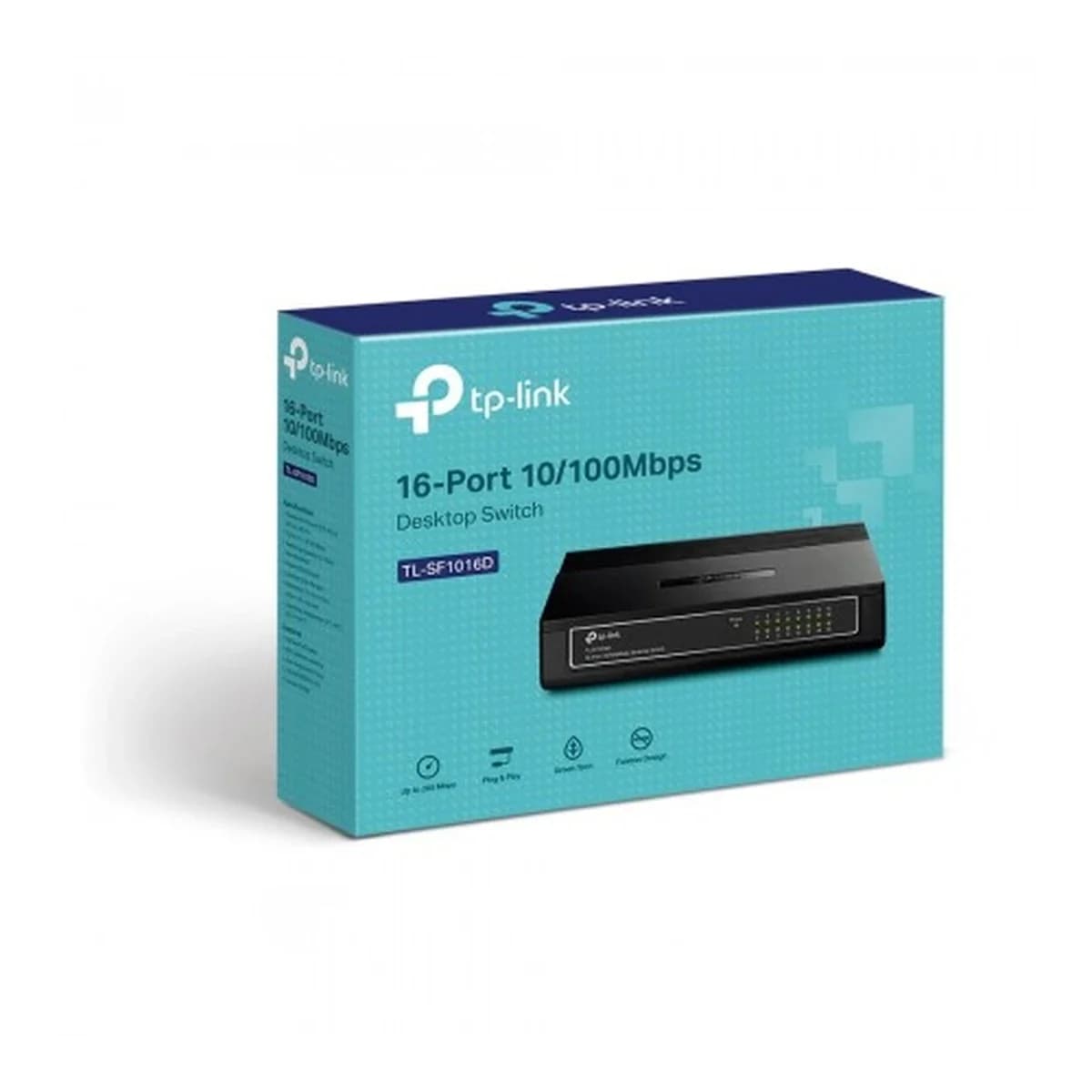 TP-LINK Switch TL-SF1016D, 16-Port, 10/100Mbps, Desktop/Rackmount, Plug and Play