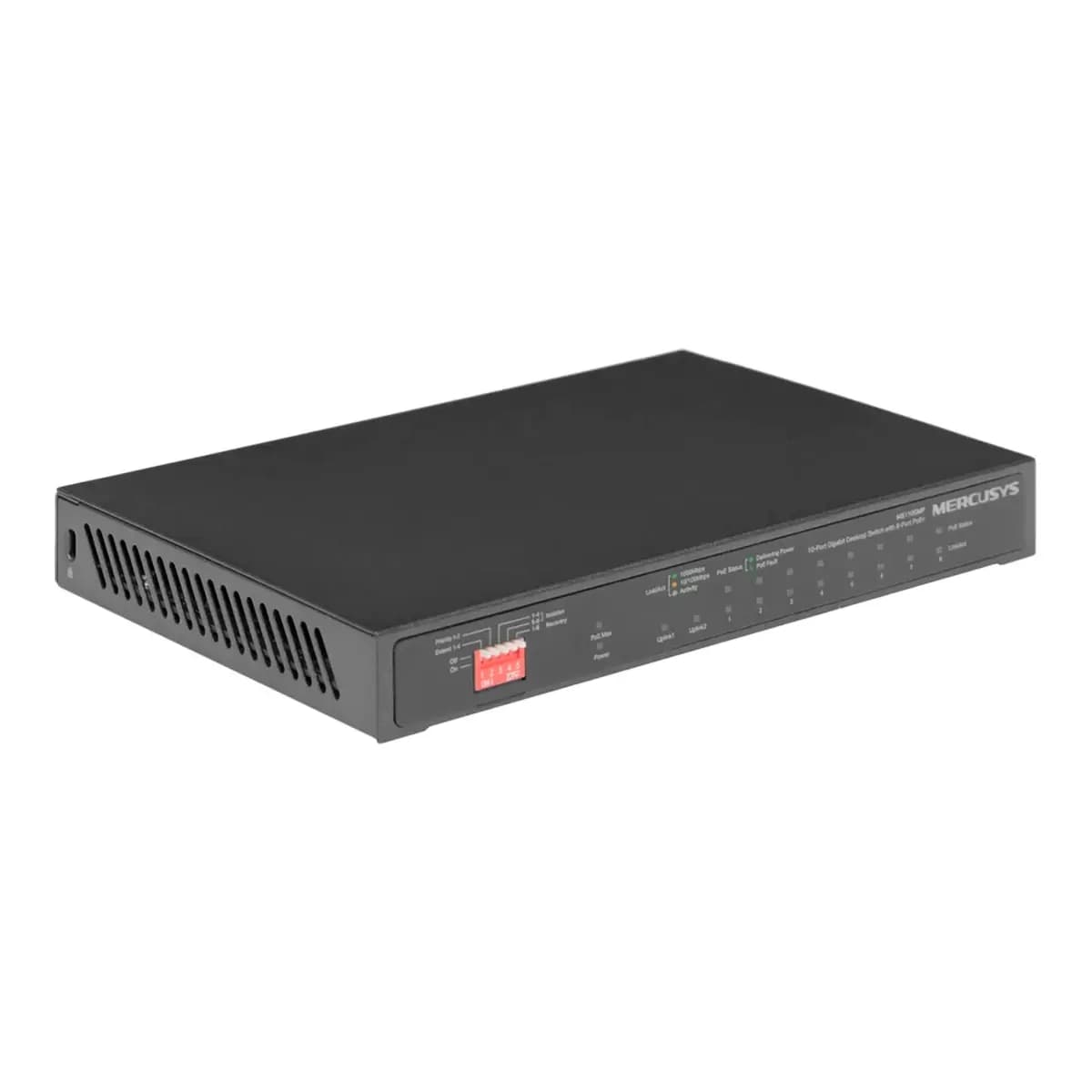MERCUSYS Switch 12-Port Gigabit MS112GMP, Unmanaged, 8x PoE+ 110W, 2x SFP, Extend Mode, Steel Case