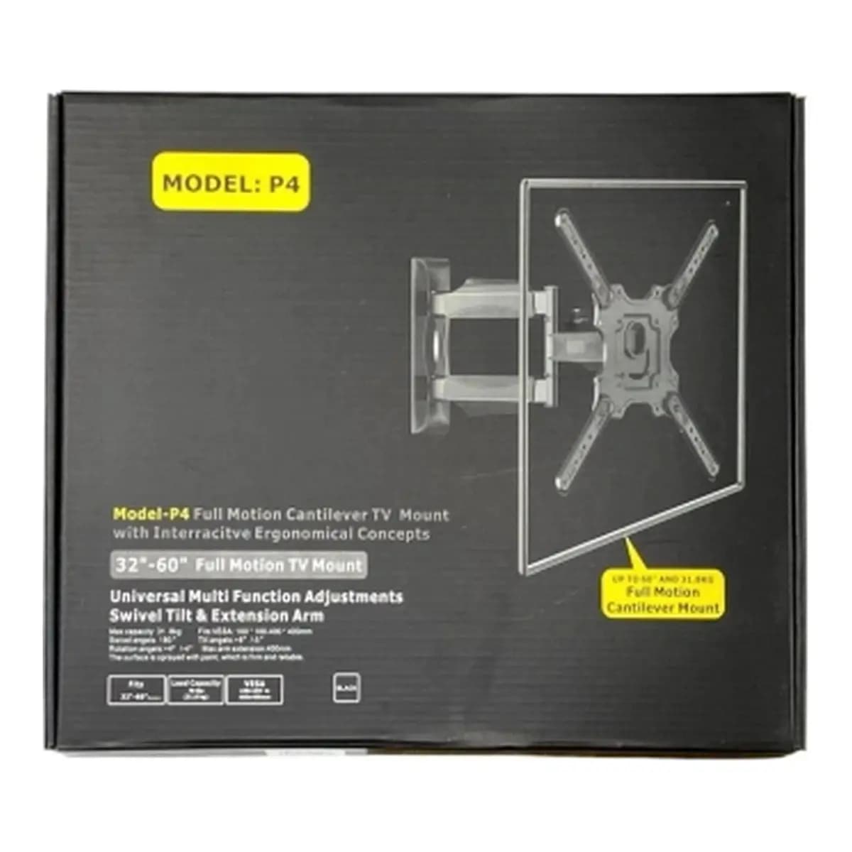 UBIT TV Nosač UB-P4 32-60, Univerzalni zglobni, Nosivost do 31.8kg, Swivel 180°, Tilt +8°/-5°