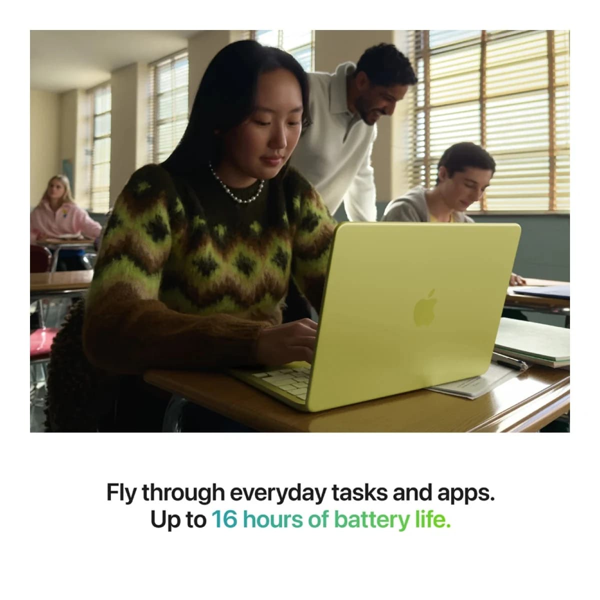 APPLE Laptop MacBook Neo 13", A18 Pro Chip, 8GB RAM, 256GB SSD, Citrus