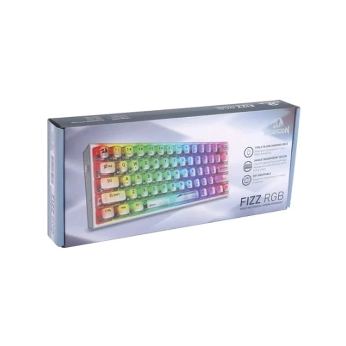 REDRAGON Tastatura Mehanicka Fizz K617 CT RGB White, USB, Red Switch, 60%, RGB Backlighting