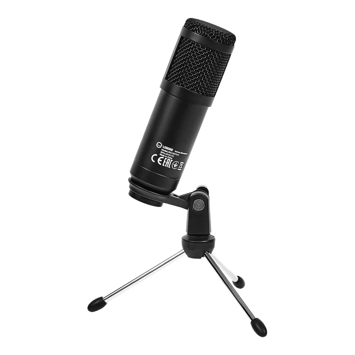 LORGAR Mikrofon Soner 313, USB Condenser, Volume & Echo Knob, Tripod, Crni