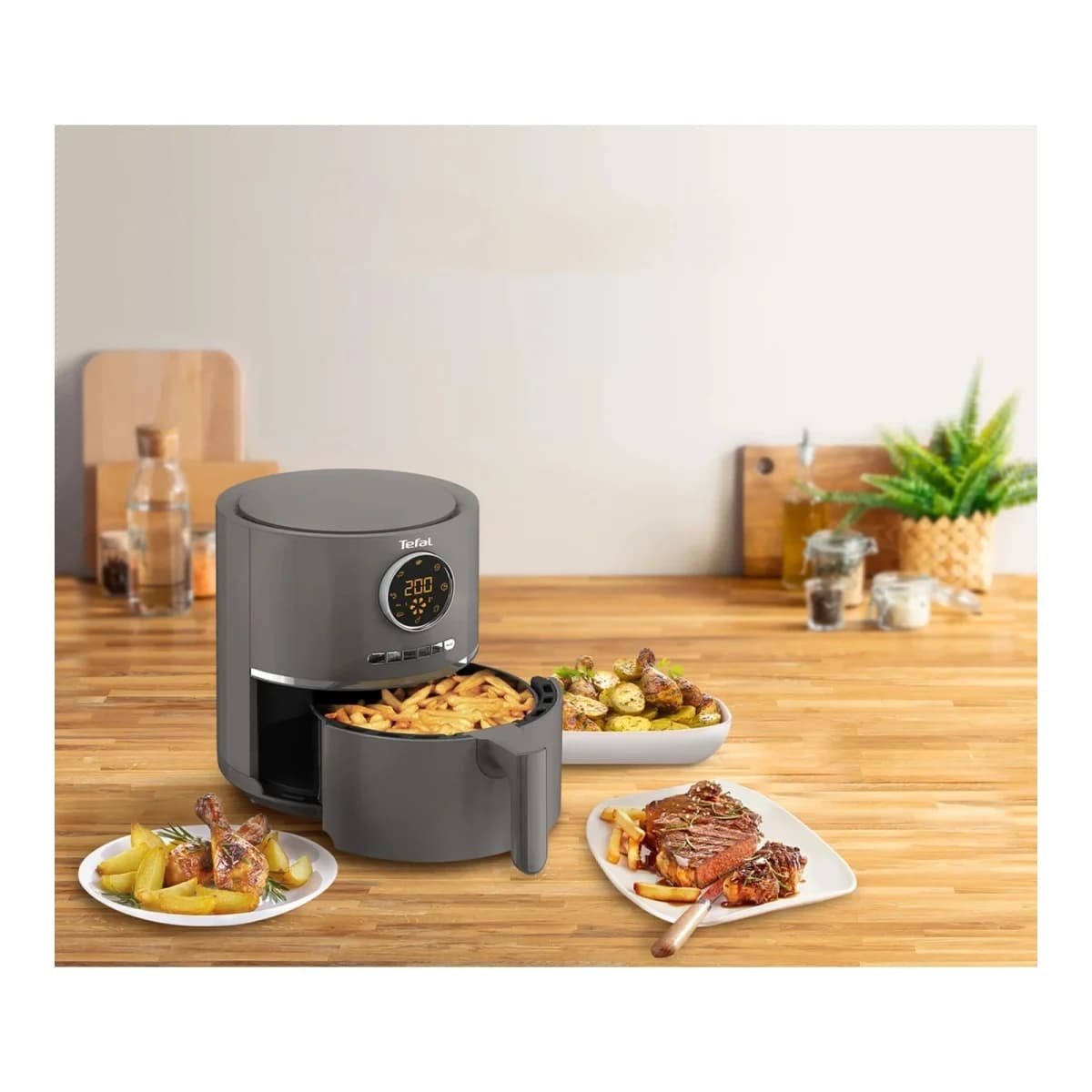 TEFAL Friteza na vrući zrak EY111B15, 1400 W, 4.2 L, Automatsko isključivanje, Siva
