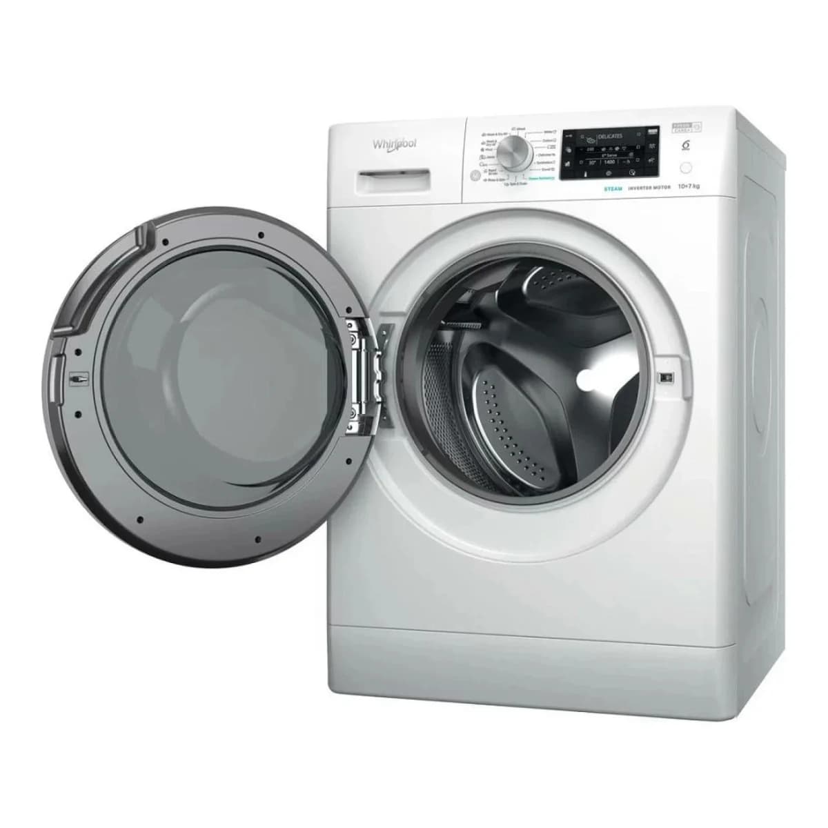 WHIRLPOOL Mašina za pranje i sušenje veša FFWDD 1076258 SV, Pranje 10kg, Sušenje 7kg, 1600 RPM, Inverter motor