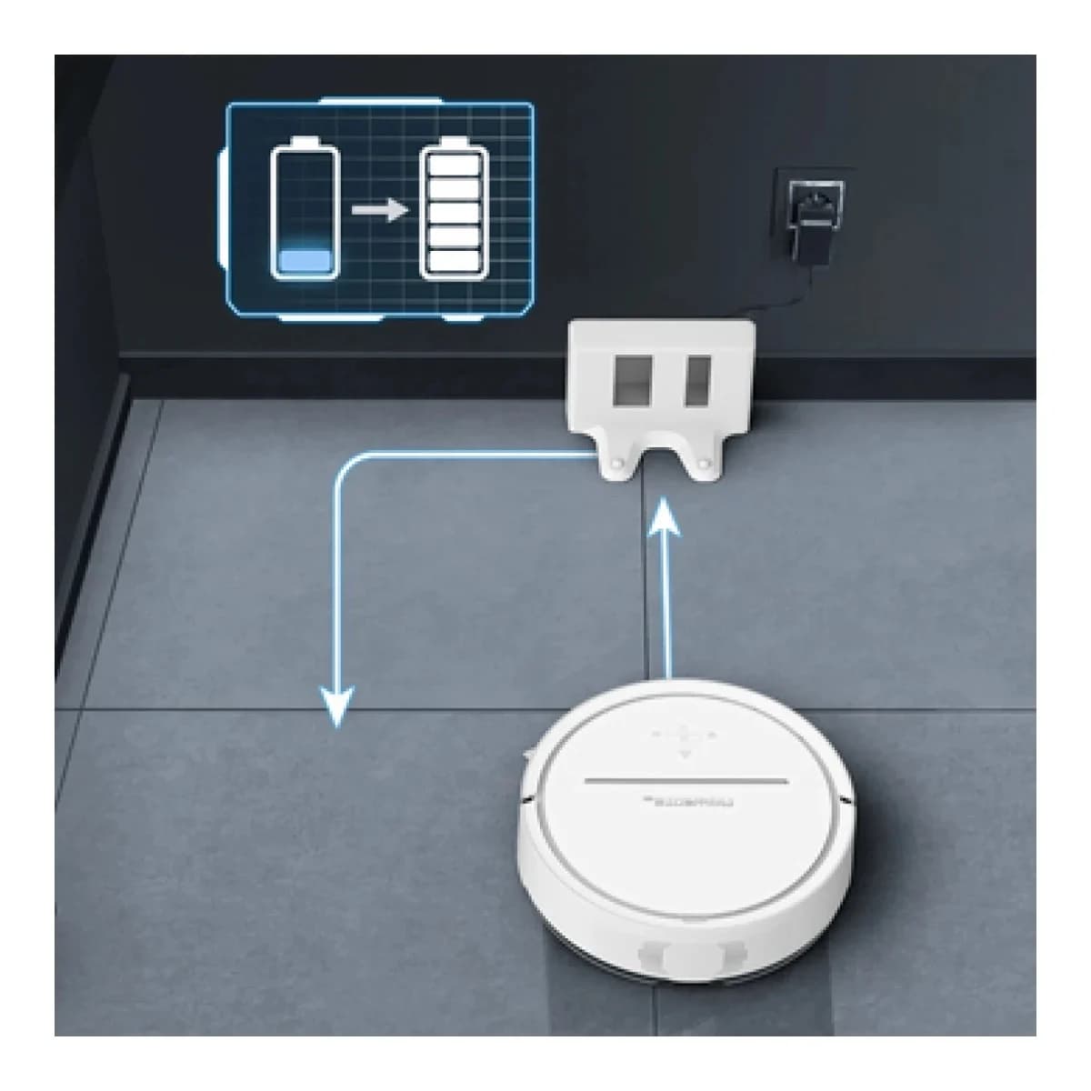 ROWENTA Robotski usisivač RR7877WH, Vrijeme rada 120 min, Zapremina 0.7 L, Nivo buke 65 dB, Bijeli
