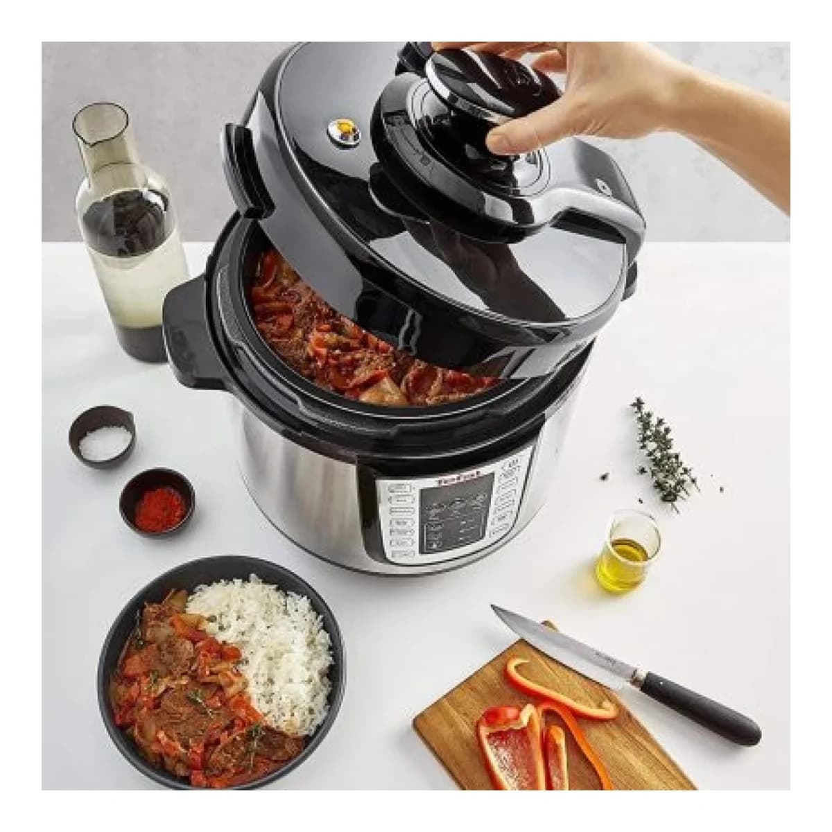 TEFAL Električni ekspres lonac CY505E30, 1100W, 6L, 25 programa, Nehrđajući čelik