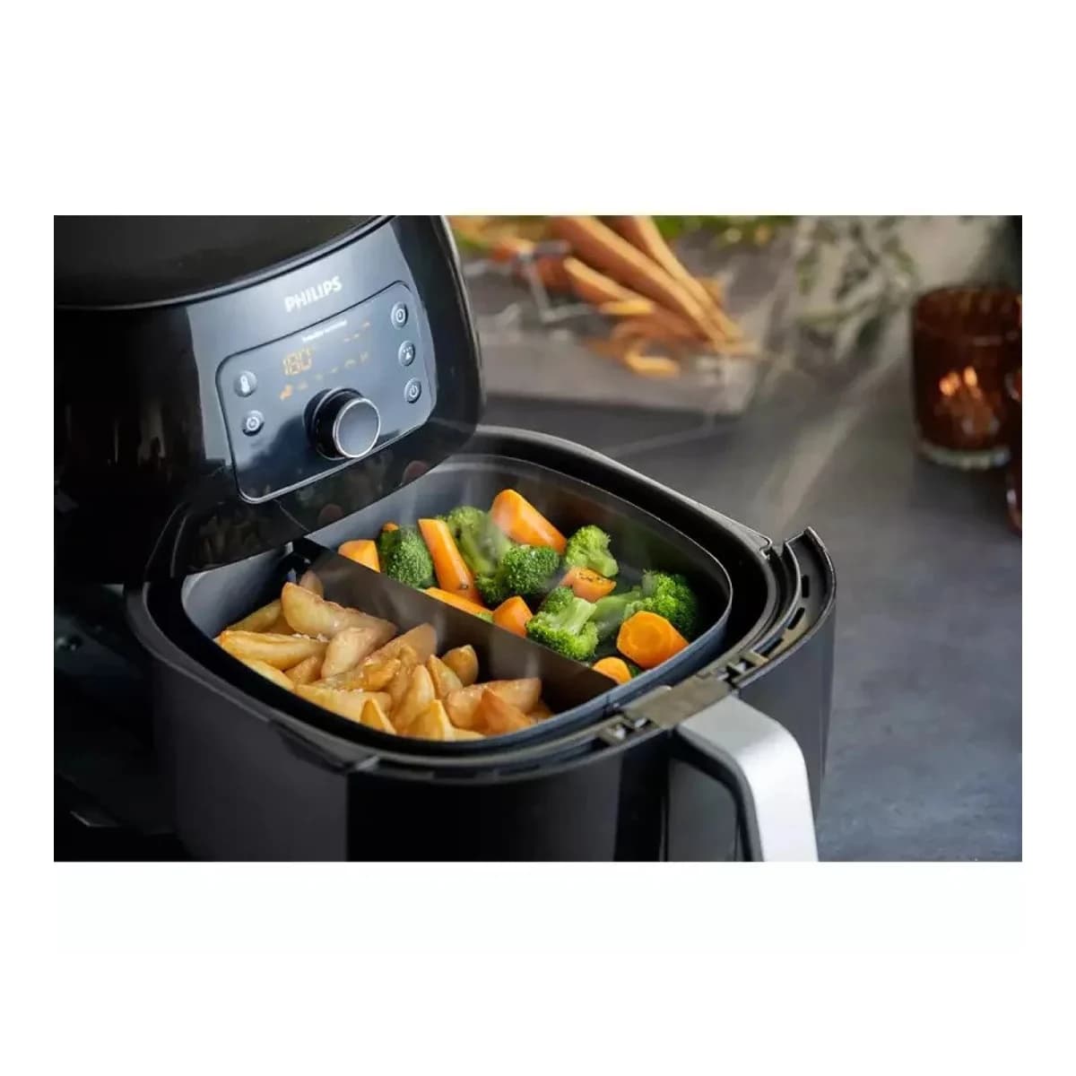 PHILIPS Dodatak za fritezu HD9950/00, Materijal čelik, Visina 90 mm, Dubina 240 mm, Sivo