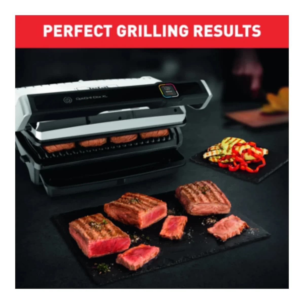 TEFAL Električni Roštilj GC760D30 OptiGrill Elite XL, 2200 W, Nehrđajući Čelik, 16 Programatofon