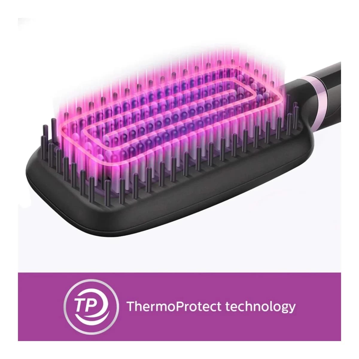 PHILIPS Električna četka za ispravljanje kose BHH880/00, ThermoProtect tehnologija, Keramički premaz, Automatsko isključivanje, Crno-ružičasta