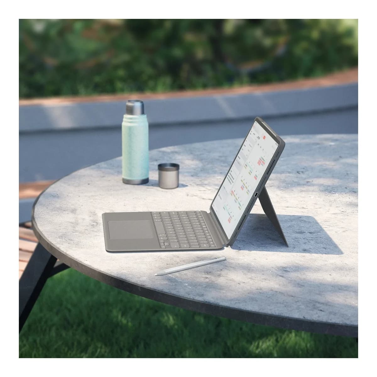 LOGITECH Futrola s tastaturom Combo Touch za iPad Air 13-inch (M2), Oxford Grey, US INT'L layout, Trackpad, Pozadinsko osvjetljenje