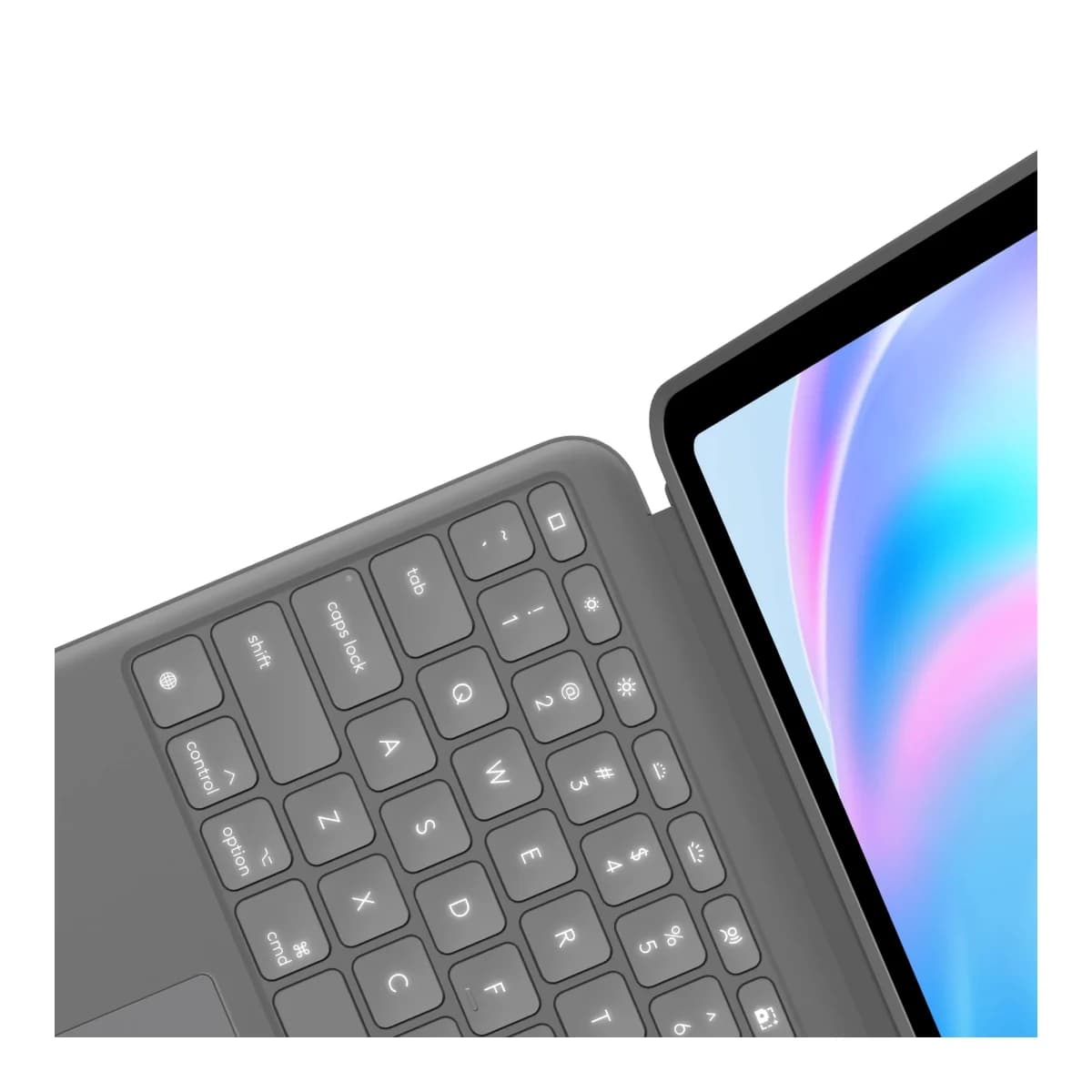 LOGITECH Futrola s tastaturom Combo Touch za iPad Air 13-inch (M2), Oxford Grey, US INT'L layout, Trackpad, Pozadinsko osvjetljenje