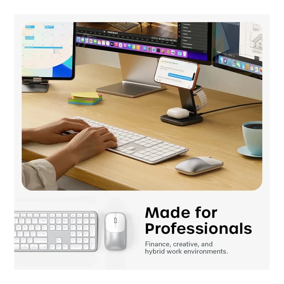 SATECHI Komplet tastatura i miš Slim CEX3 Wireless Combo, Bežični, US English, Silver