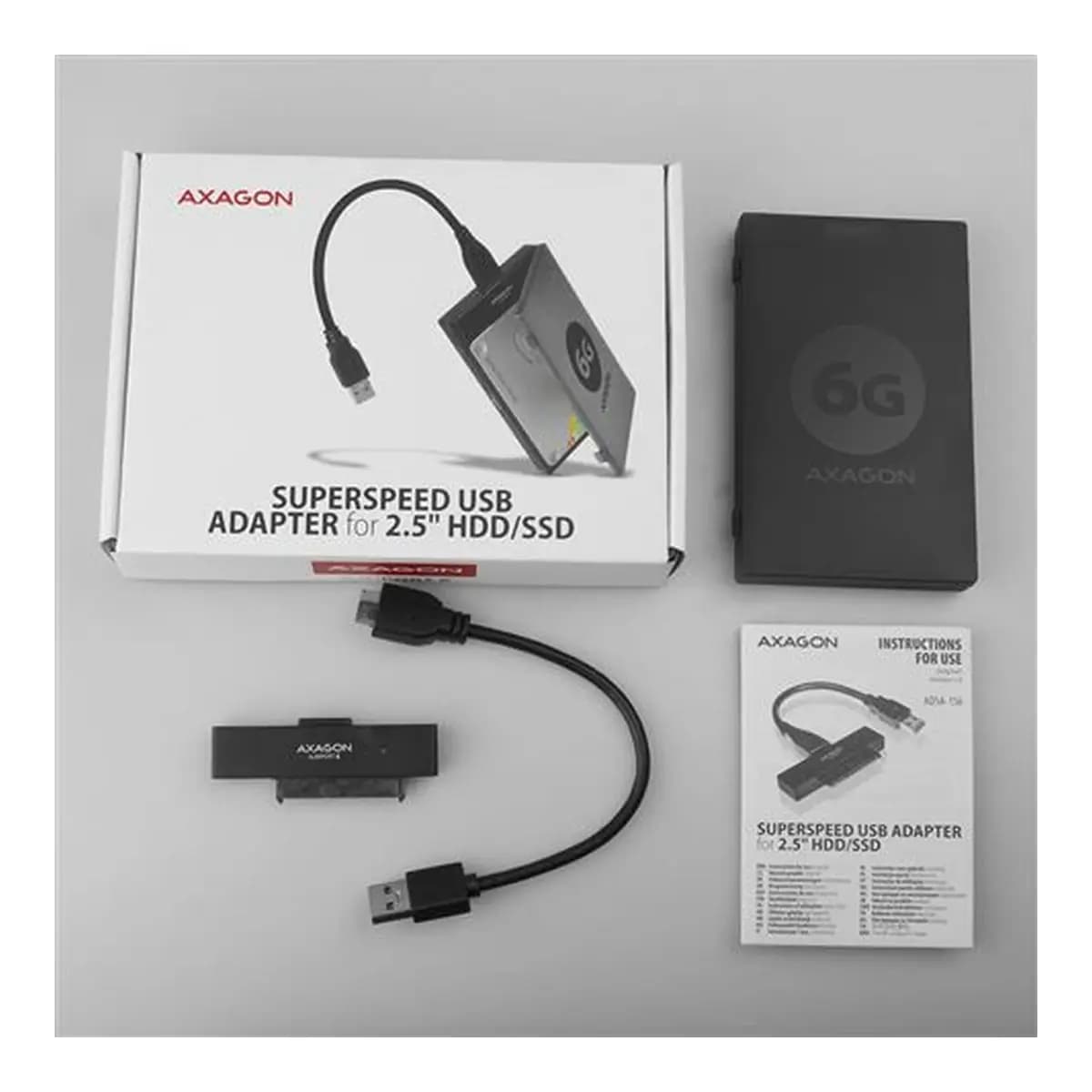 AXAGON Eksterna ladica ADSA-1S6, 2.5", USB 3.0, SATA III, Napajanje preko USB-a