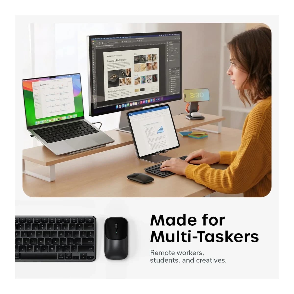 SATECHI Komplet tipkovnica i miš Slim CEX1 Wireless Combo, Bežični, US English, Space Black