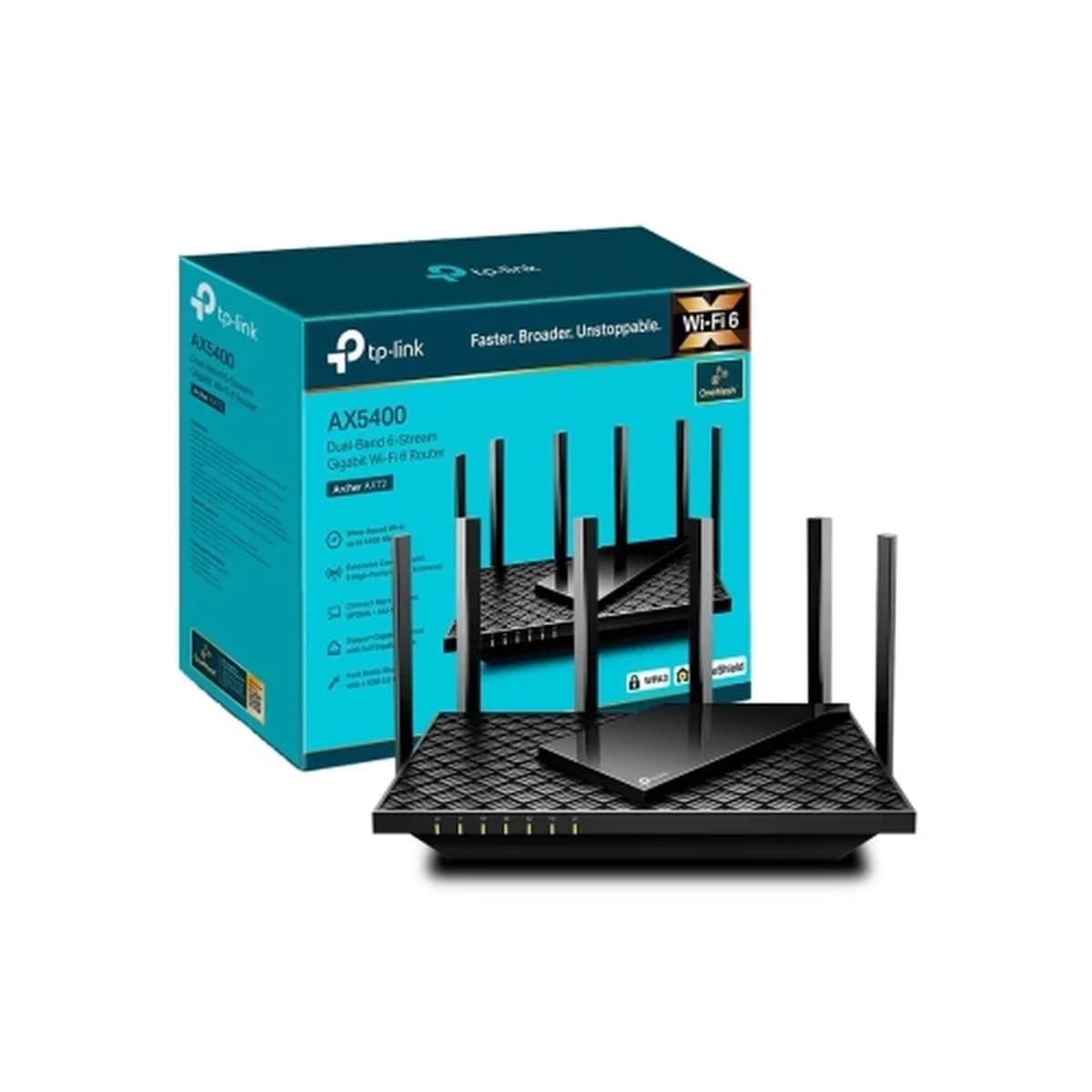 TP-LINK Router WiFi 6 AX5400 Archer AX72, Dual Band, HE160, USB 3.0