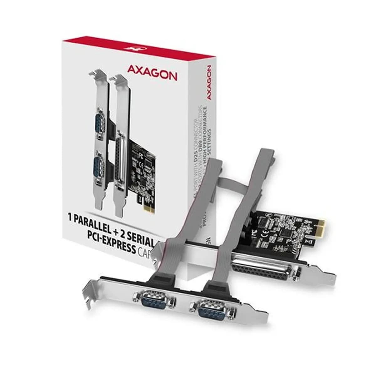 AXAGON PCI-Express Adapter PCEA-PSN, 1x Parallel, 2x Serial, PCIe 2.0 x1, Low Profile