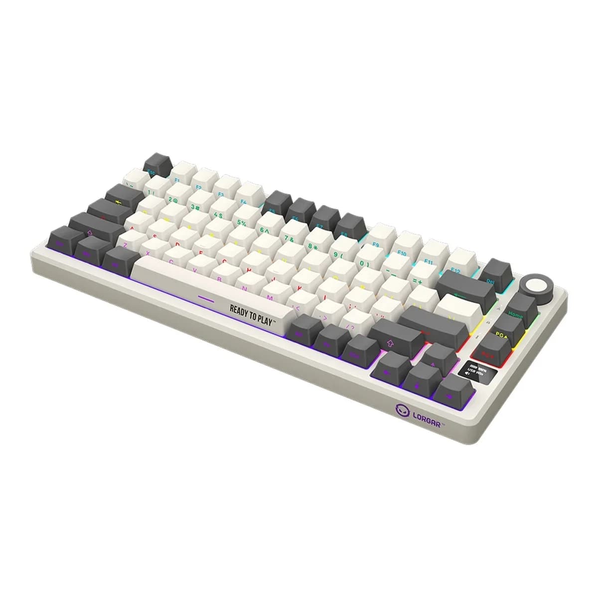 LORGAR Tastatura KBP7075W, Wireless, 75% Mechanical Gaming, Beige, CZ/SK layout