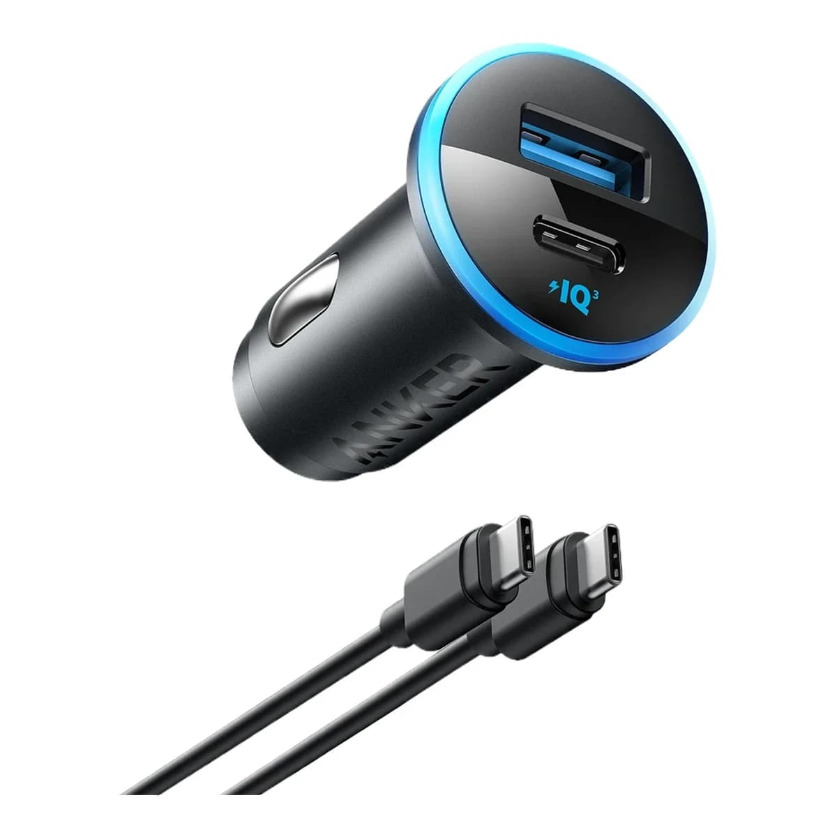 ANKER Auto punjač 323, 52.5W, USB-C 30W, USB-A 22.5W, Black