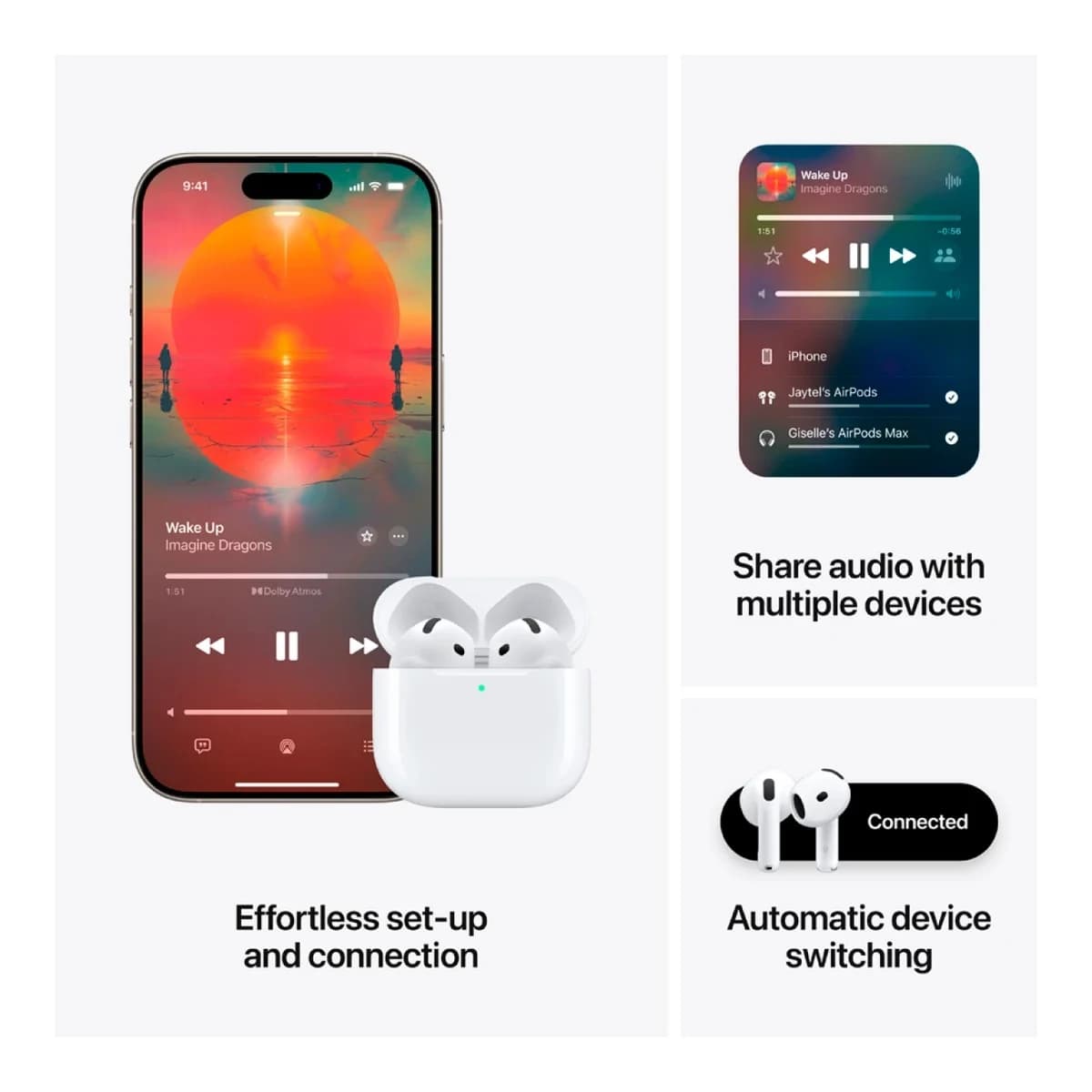 APPLE Slušalice AirPods 4 TWS In-Ear, Bluetooth, Mikrofon, Bijele
