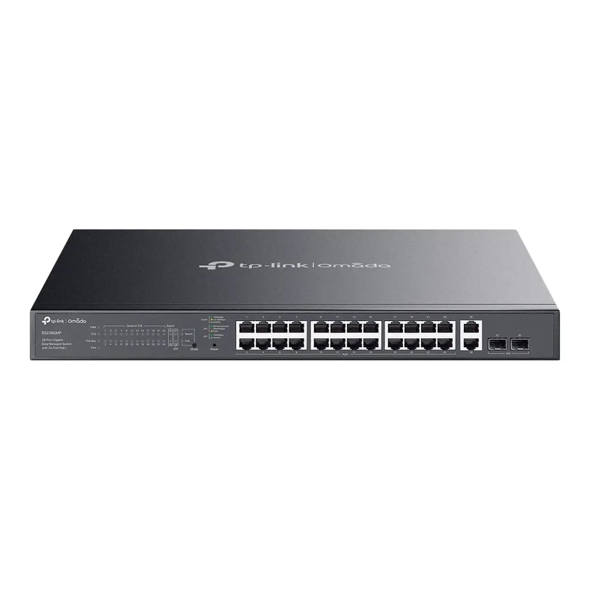 TP-LINK Switch 28-Port Gigabit ES228GMP, Easy Managed, 24x PoE+ 384W, 2x SFP, Rackmount
