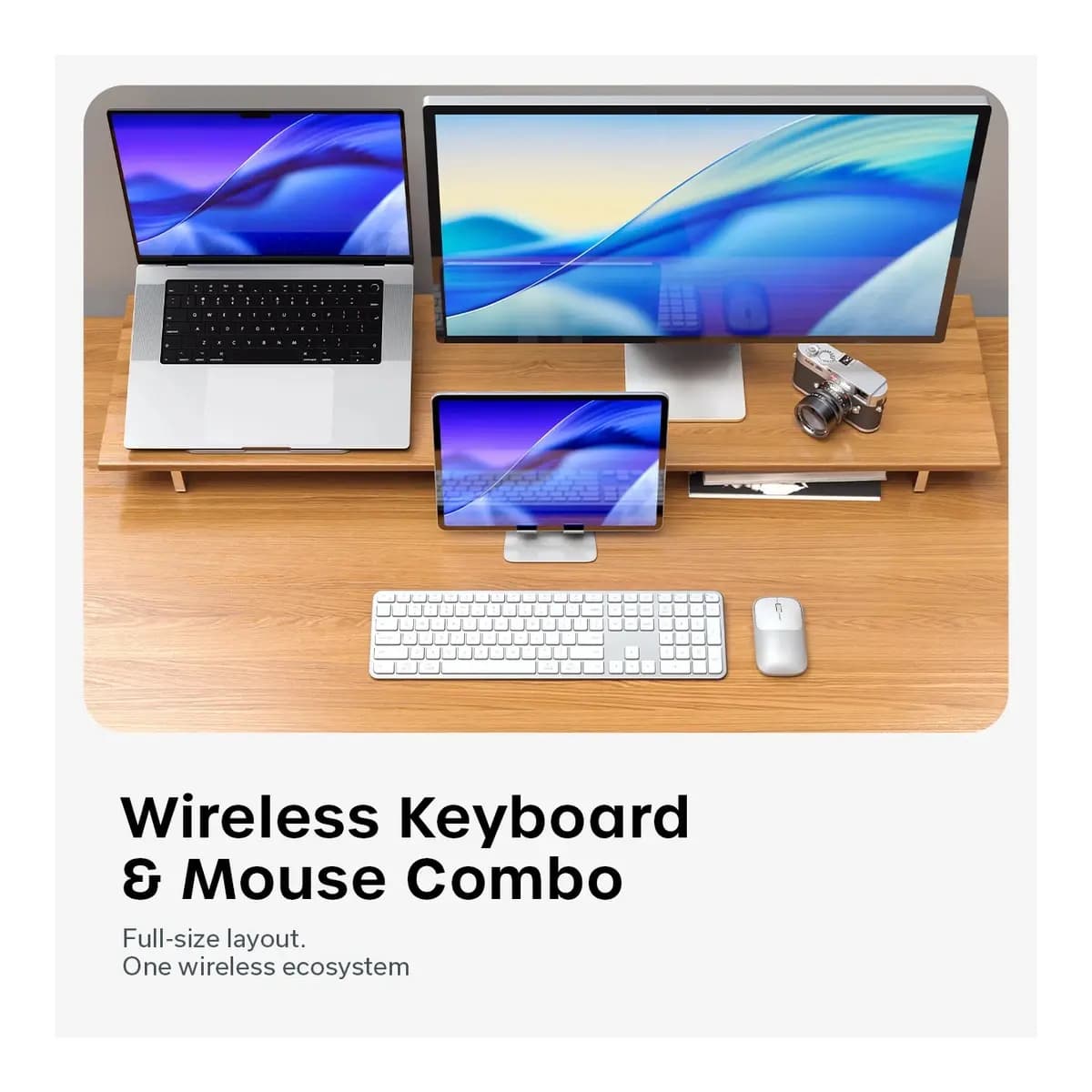 SATECHI Komplet tastatura i miš Slim CEX3 Wireless Combo, Bežični, US English, Silver
