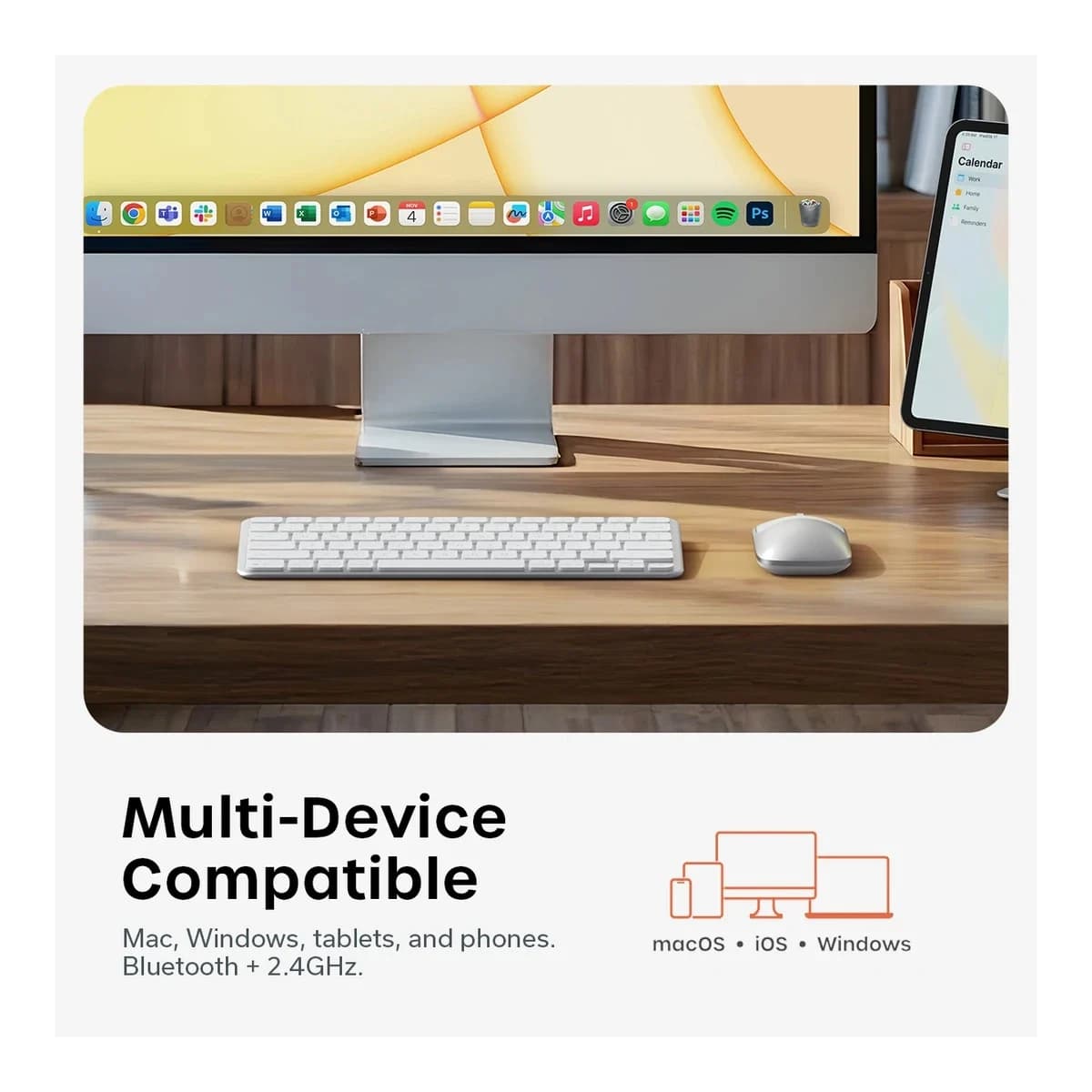 SATECHI Bežični komplet Tastatura i Miš Slim CEX1, Bluetooth, US English, Silver
