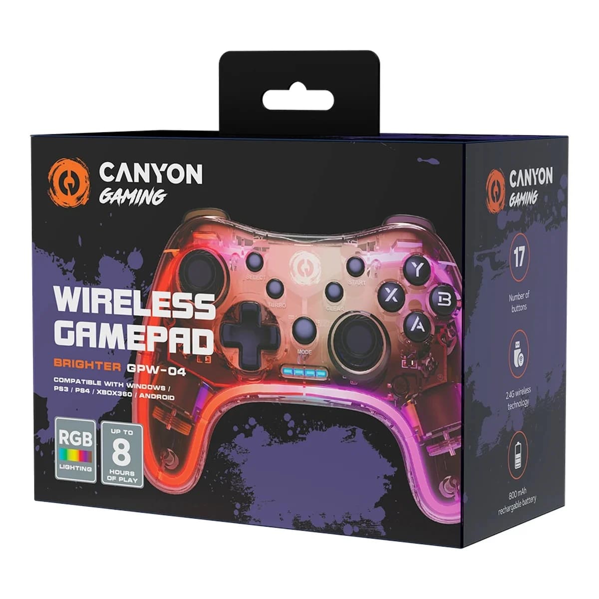 CANYON Gamepad Brighter GPW-04, Wireless, Dongle, Crystal Edition, 24 mjeseca garancija