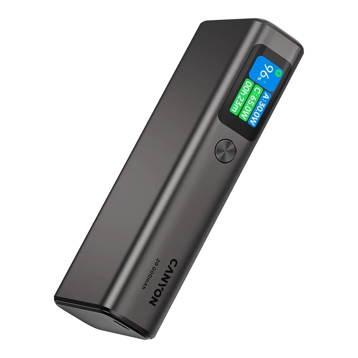 CANYON Power Bank OnPower 230 TFT, 20000 mAh, PD 130W, Dark Grey