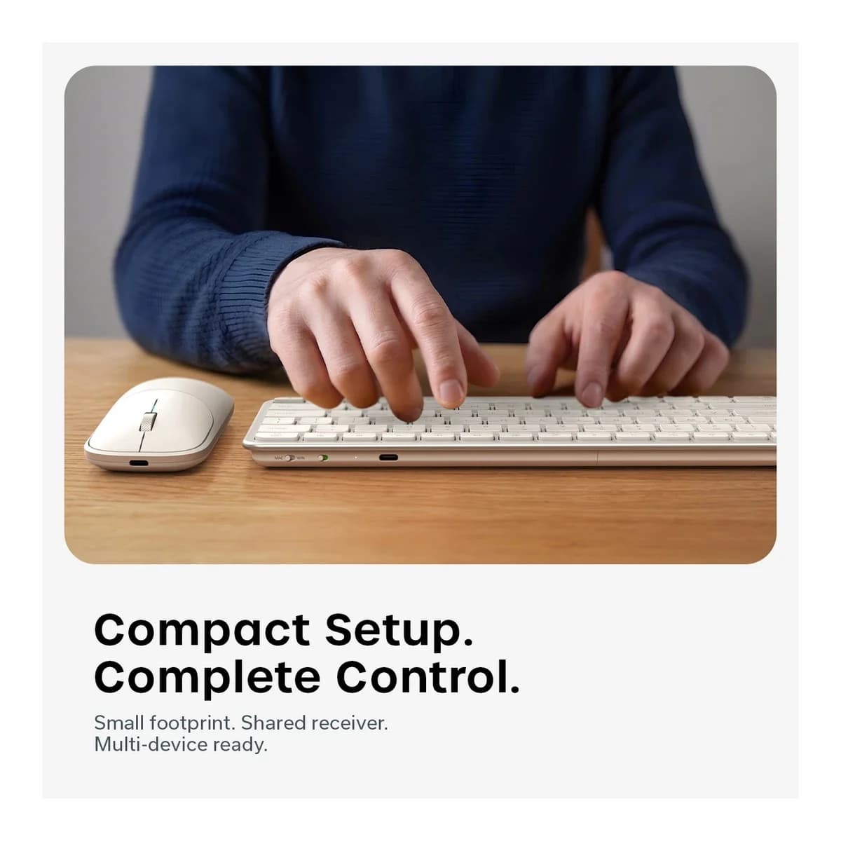 SATECHI Bežični komplet Tastatura i Miš Slim CEX1, Bluetooth, US English, Silver
