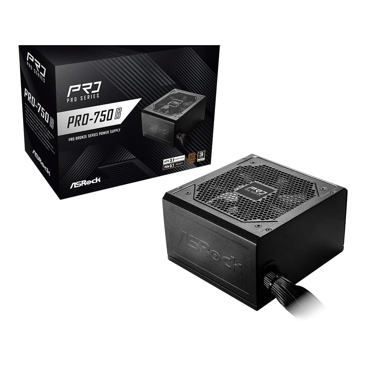 ASROCK Napajanje 750W Pro, 80+ Bronze, ATX 3.1 PCIe 5.1