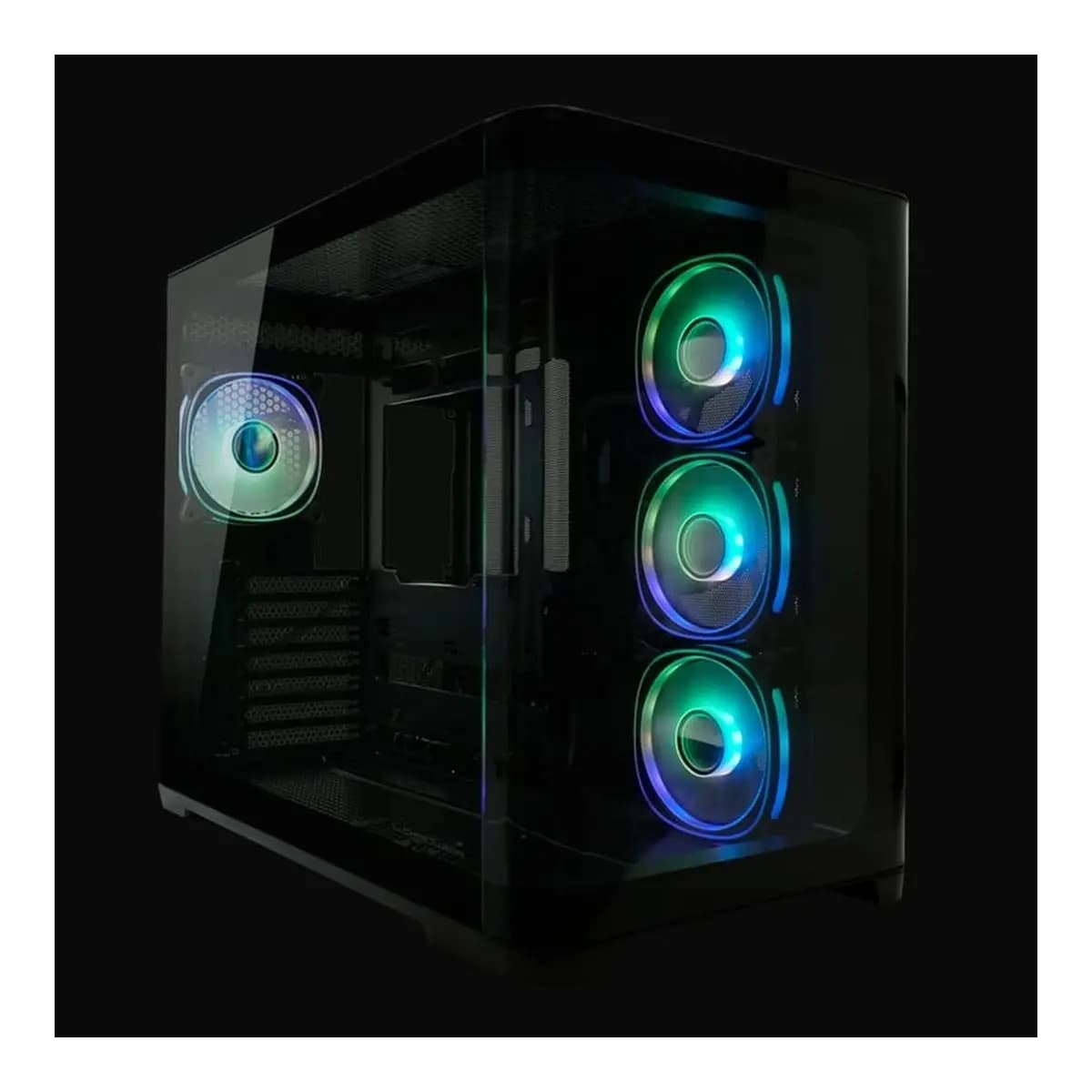 LC POWER Kuciste Gaming 8001B Pro-Storm Dark, Midi Tower, Crno, 4x ARGB Fans