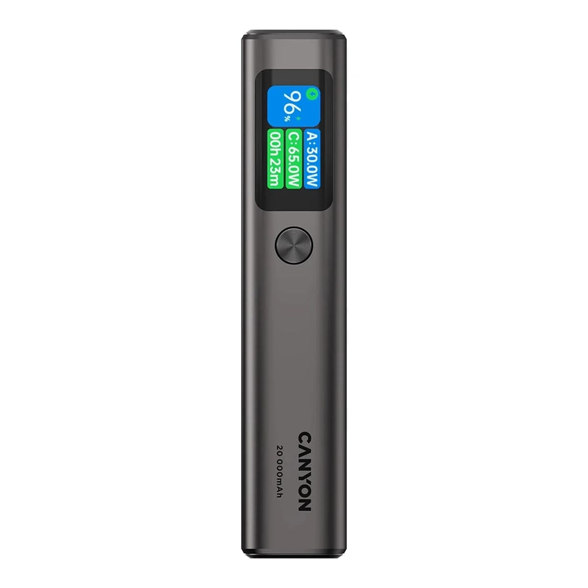 CANYON Power Bank OnPower 230 TFT, 20000 mAh, PD 130W, Dark Grey