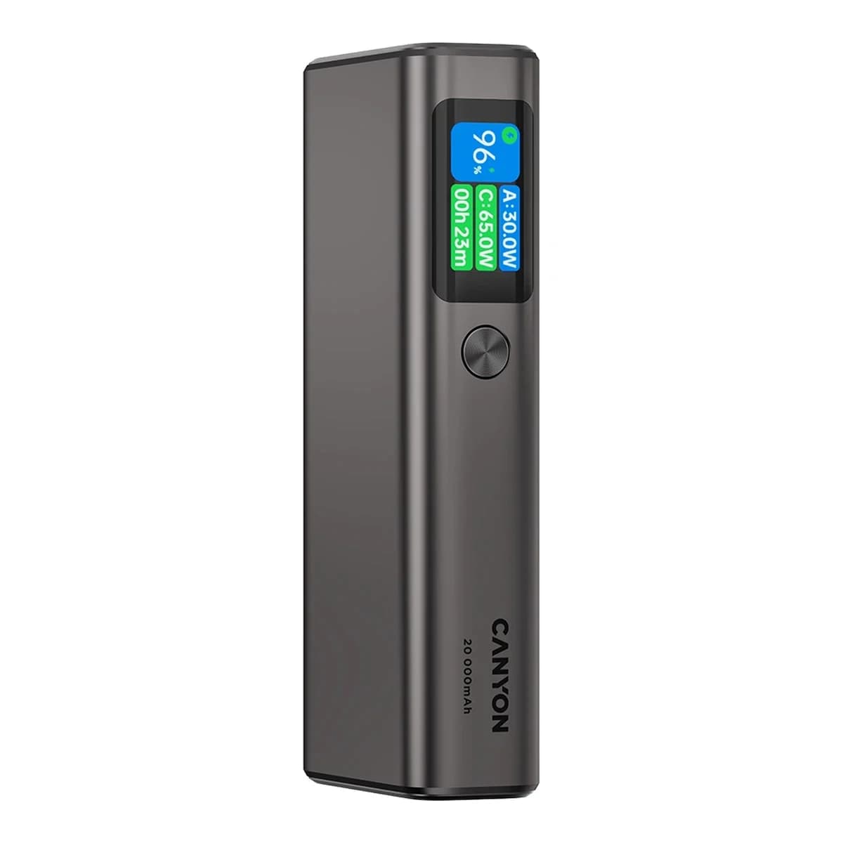 CANYON Power Bank OnPower 230 TFT, 20000 mAh, PD 130W, Dark Grey