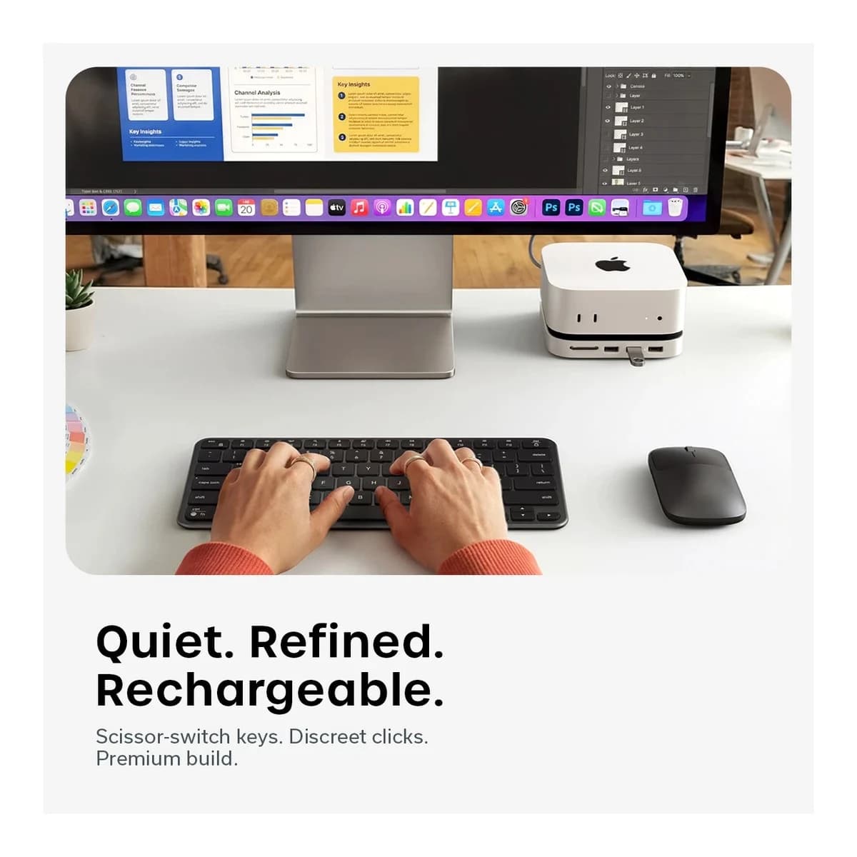 SATECHI Komplet tipkovnica i miš Slim CEX1 Wireless Combo, Bežični, US English, Space Black