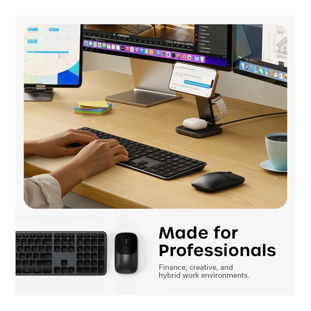 SATECHI Bežični Set Tipkovnica i Miš Slim CEX3 Wireless Combo, US English, Space Black