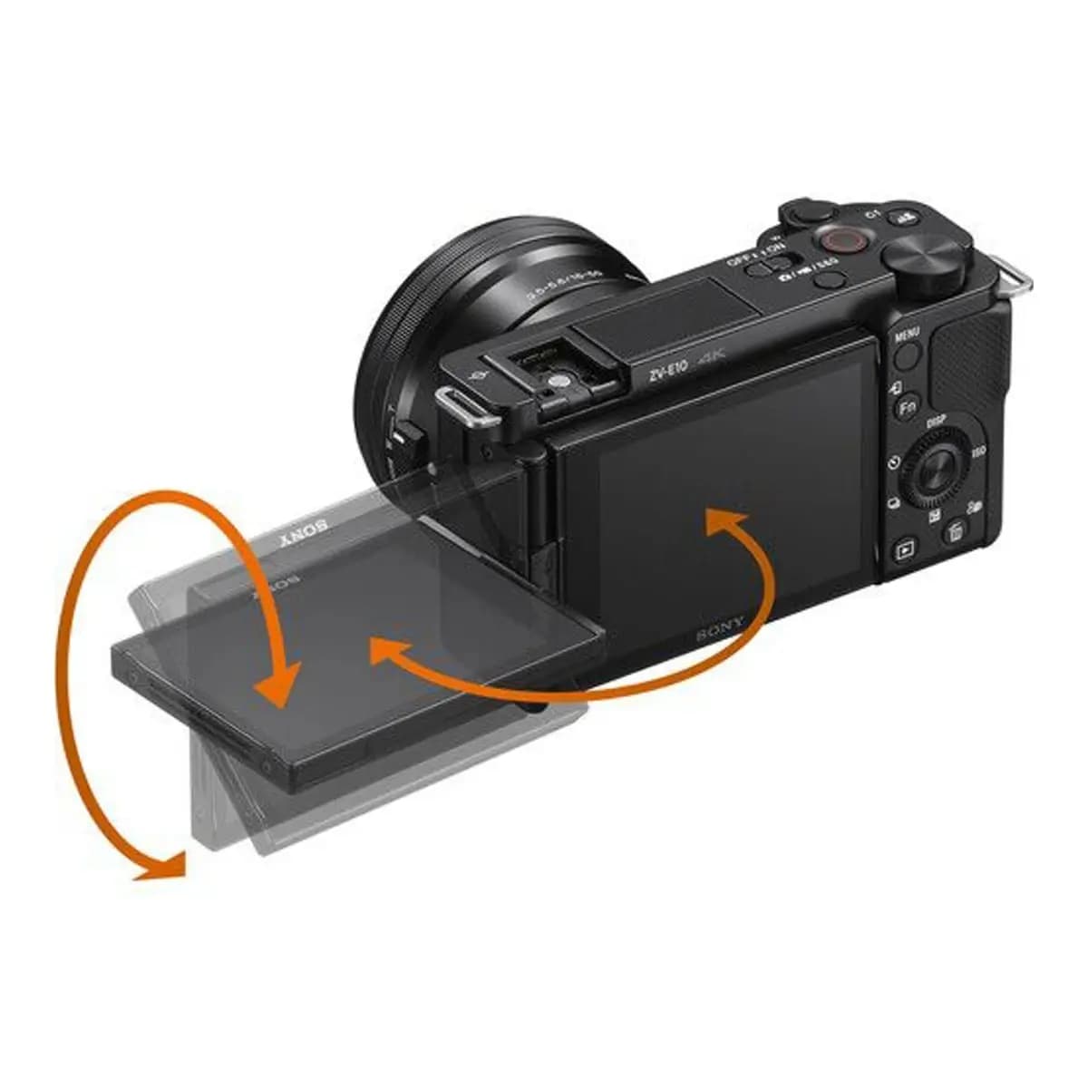 SONY Fotoaparat ZV-E10 + objektiv 16-50mm F3.5-5.6 OSS II, APS-C senzor, 4K snimanje, Automatski fokus, Crni