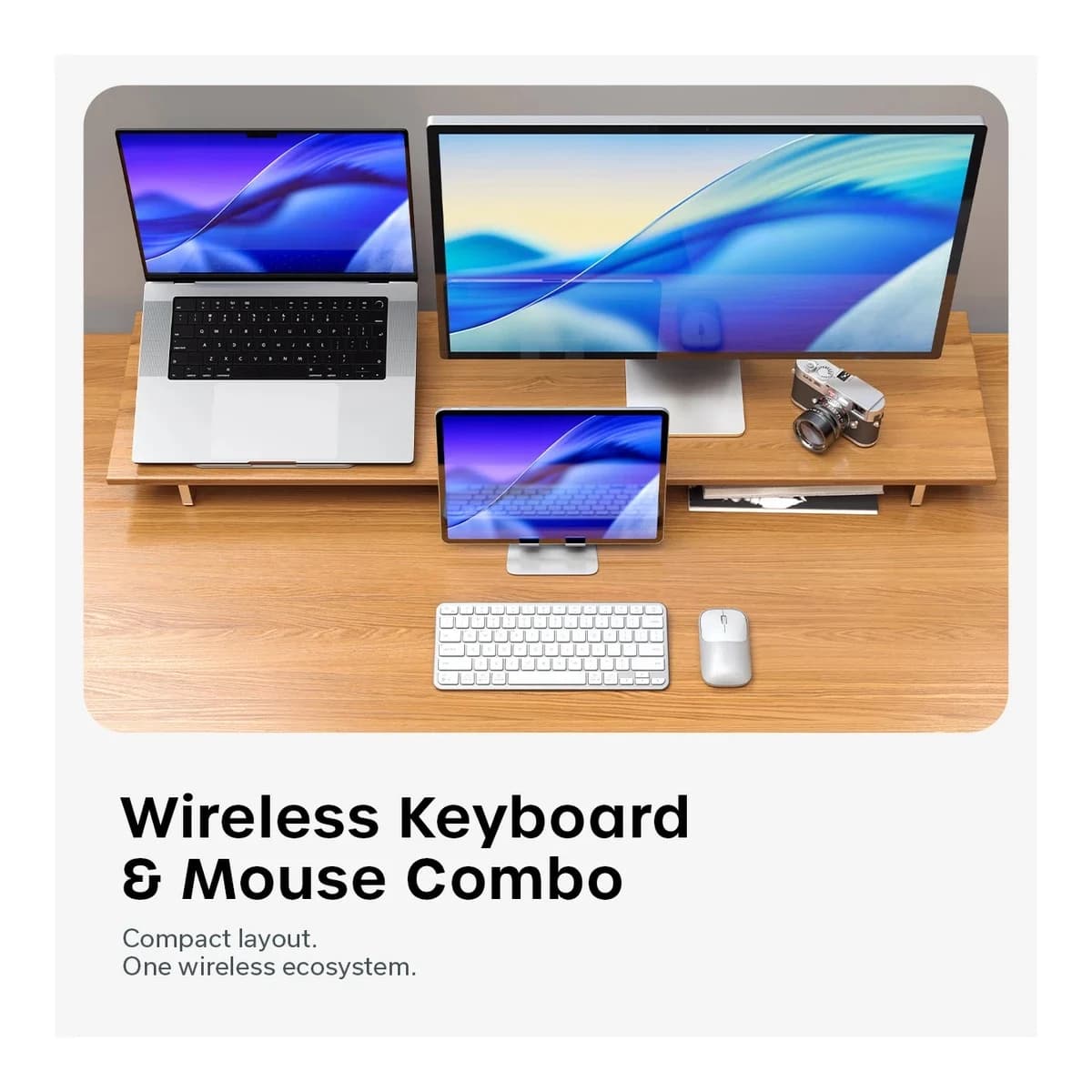 SATECHI Bežični komplet Tastatura i Miš Slim CEX1, Bluetooth, US English, Silver