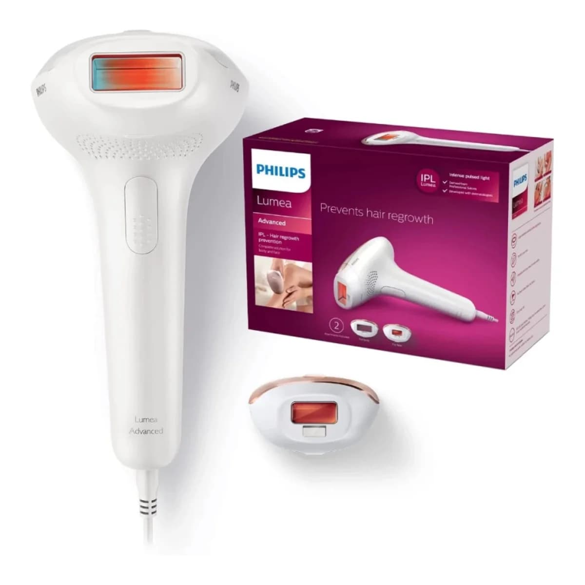 PHILIPS IPL Epilator Lumea SC1997/00, 250.000 bljeskova, 2 nastavka, UV filter, Bijelo/Zlatni