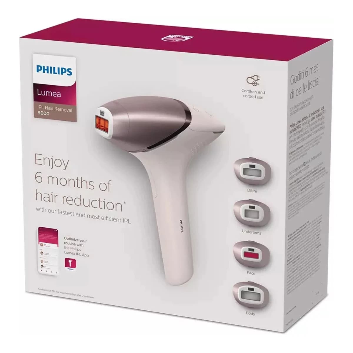PHILIPS IPL Epilator Lumea BRI9580, Bežični i žični rad, SensoAdapt, Li-ion baterija, Bijelo-zlatni