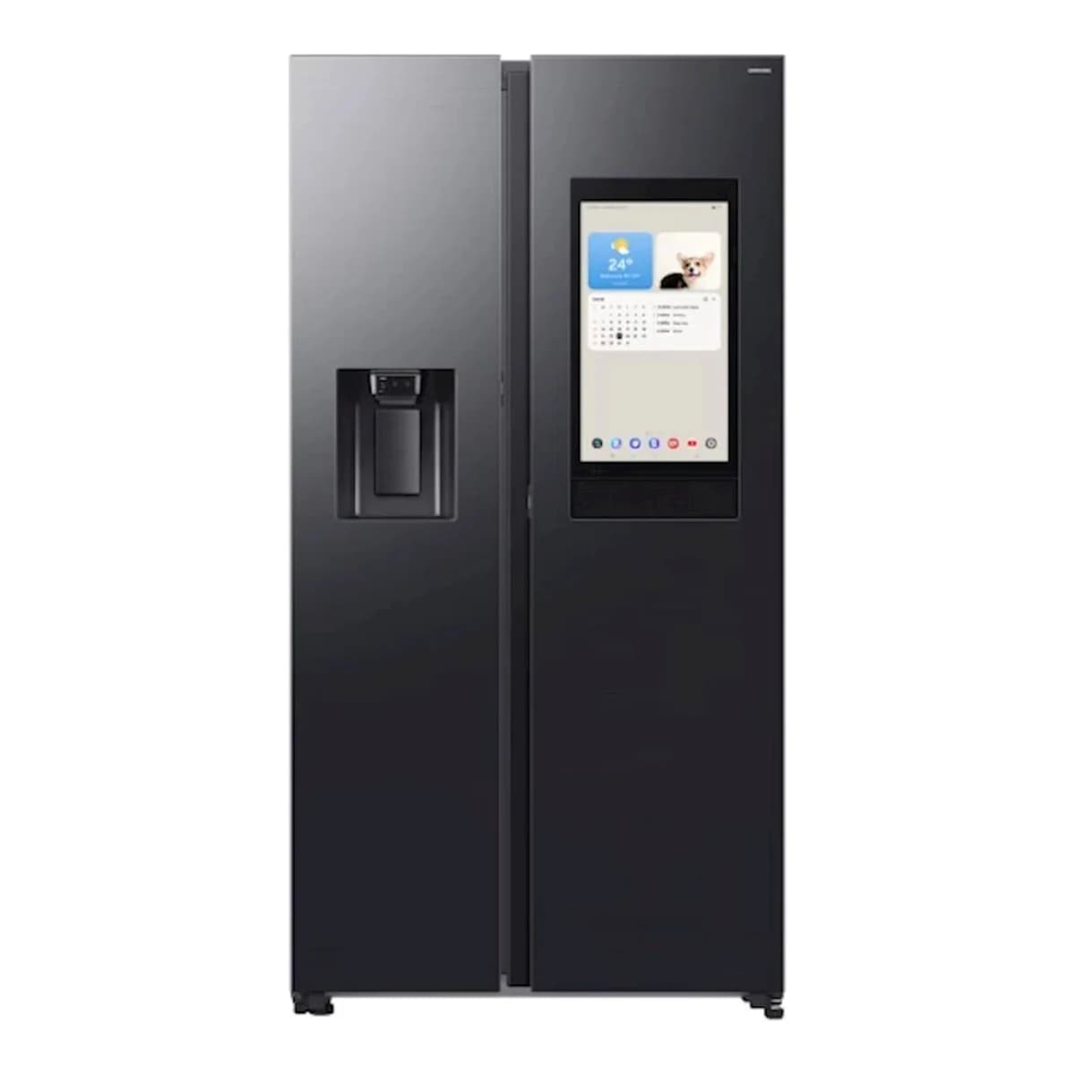 SAMSUNG Frižider Side-by-Side Family Hub RS90F66BEFEO, 614 l, No Frost, Wi-Fi, Crna